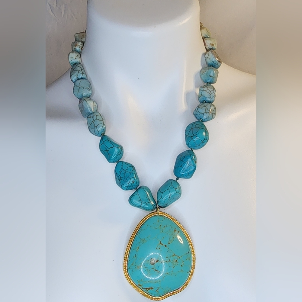 Vintage Turquoise Color Statement Necklace